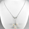 7.10 G. Natural Pink Orange Pearl 925 Sterling Silver Necklace Length 20 Inch.