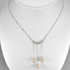 6.76 G. Wonderful Natural Orange Pearl Sterling Silver Jewelry Necklace