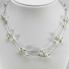 15.62 G.Natural White Pearl 925 Sterling Silver Jewelry Necklace Length 16 Inch.