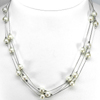 16.04 G. 925 Sterling Silver Jewelry Necklace Length 16 Inch.Natural White Pearl