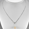 4.06 G. Natural Orange Pearl Sterling Silver Necklace Length 18 Inch.