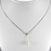4.09 G. Elegant Natural White Pearl Sterling Silver Necklace Length 18 Inch.