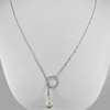 925 Sterling Silver Necklace with Natural White Pearl Length 18 Inch. 5.72 G.