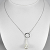 5.81 G. Natural White Pearl Sterling Silver Necklace Length 20 Inch.
