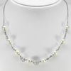 12.22 G. Real 925 Sterling Silver Necklace Length 18 Natural White Pearl