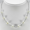 12.12 G. 925 Sterling Silver Necklace Length 18 Inch. Natural Gems White Pearl