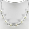 Length 18 Inch. 12.36 G.Natural White Pearl 925 Sterling Silver Jewelry Necklace