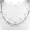12.30 G. Natural Gemstones White Pearl 925 Sterling Silver Necklace 16 Inch.
