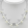 12.35 G.Natural White Pearl 925 Sterling Silver Jewelry Necklace Length 18 Inch.