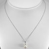 2.74 G. Natural White Pearl Sterling Silver Necklace Length 18 Inch.