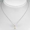 2.72 G. Beauty Natural White Pearl Sterling Silver Necklace Length 18 Inch.