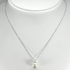 2.75 G. Length 18 Inch. Natural White Pearl Sterling Silver Necklace