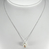 Sterling Silver Necklace 2.79 G. Natural White Pearl Length 18 Inch.