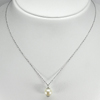 2.74 G. Natural White Pearl Silver Jewelry Necklace Length 18 Inch.
