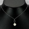2.59 G. Lively Natural White Pearl Sterling Silver Necklace Length 18 Inch.