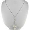 6.78 G. Natural White Pearl Real 925 Sterling Silver Necklace Length 22 Inch.