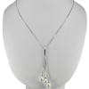 Natural White Pearl 6.85 G. Real 925 Sterling Silver Necklace Length 22 Inch.