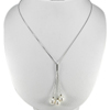 6.74 G. 925 Sterling Silver Necklace Length 20 Inch. Natural  White Pearl