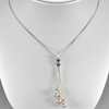 7.19 G. Charming Natural Pink Pearl Sterling Silver Necklace Length 22 Inch.