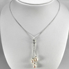 7.31 G. 925 Sterling Silver Jewelry Necklace Length 22 Inch. Natural White Pearl