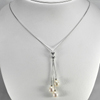 7.20 G. 925 Sterling Silver Jewelry Necklace Length 22 Inch. Natural White Pearl