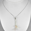 6.49 G. Beauty Natural Fancy Color  Pearl Silver Necklace Length 22 Inch.