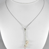 Length 22 Inch. 6.51 G. Natural Fancy Color Pearl Sterling Silver Necklace