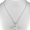 3.59 G. Natural White Pearl 925 Sterling Silver Jewelry Necklace Length 18 Inch.