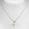 3.65 G. Sterling Silver Necklace Length 18 Inch. Natural White Pearl