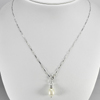 3.71 G. Sterling Silver Necklace Length 20 Inch. Natural White Pearl Unheated