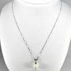 3.66 G. 925 Sterling Silver Necklace Length 18 Inch. Oval Natural White Pearl