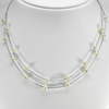 8.67 G. Natural Orange Pearl Silver Jewelry Necklace Length 16 Inch.