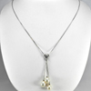 6.78 G. Real 925 Sterling Silver Necklace Length 20 Inch. Natural White Pearl