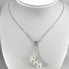 Length 20 Inch. 6.78 G. Natural White Pearl 925 Sterling Silver Jewelry Necklace