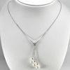 Length 20 Inch. 6.60 G. Natural White Pearl 925 Sterling Silver Jewelry Necklace
