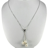 6.70 G. Natural White Pearl Real 925 Sterling Silver Necklace Length 20 Inch.