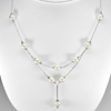 12.28 G. Natural White Pearl Sterling Silver Necklace Length 20 Inch.