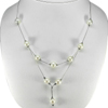 Length 20 Inch. 12.71 G. 925 Sterling Silver Necklace Gems Natural White Pearl