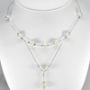 12.38 G. Nice Sterling Silver Necklace Length 21 Inch. Natural White Pearl