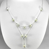 Natural White Pearl 12.58 G. Real 925 Sterling Silver Necklace Length 20 Inch.