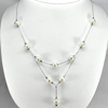 12.73 G. Natural White Pearl Real 925 Sterling Silver Necklace Length 20 Inch.