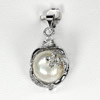 Charming 3.62 G. Natural Cream Pearl Rhodium Silver Plated Pendant