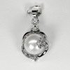 Charming 3.46 G. Natural White Pearl Rhodium Silver Plated Pendant