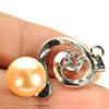 3.47 G. Charming Natural Peach Pearl Rhodium Silver Plated Pendant