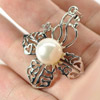 4.71 G. Round Cabochon Natural White Pearl Rhodium Silver Plated Pendant 4.71 G. Round Cabochon Natural White Pearl Rhodium Silver Plated Pendant
