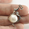 2.88 G. Charming Natural White Pearl Rhodium Silver Plated Pendent 2.88 G. Charming Natural White Pearl Rhodium Silver Plated Pendent