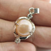 3.27 G. Charming Natural Peach Pearl Rhodium Silver Plated Pendent 3.27 G. Charming Natural Peach Pearl Rhodium Silver Plated Pendent