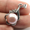 3.44 G. Natural Peach Pearl Rhodium Silver Plated Pendant Thailand 3.44 G. Natural Peach Pearl Rhodium Silver Plated Pendant Thailand