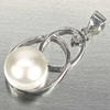 3.18 G. Good Natural White Pearl Rhodium Silver Plated Pendant Thailand