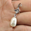2.08 G. Fancy Cabochon Natural White Pearl Rhodium Silver Plated Pendant 2.08 G. Fancy Cabochon Natural White Pearl Rhodium Silver Plated Pendant